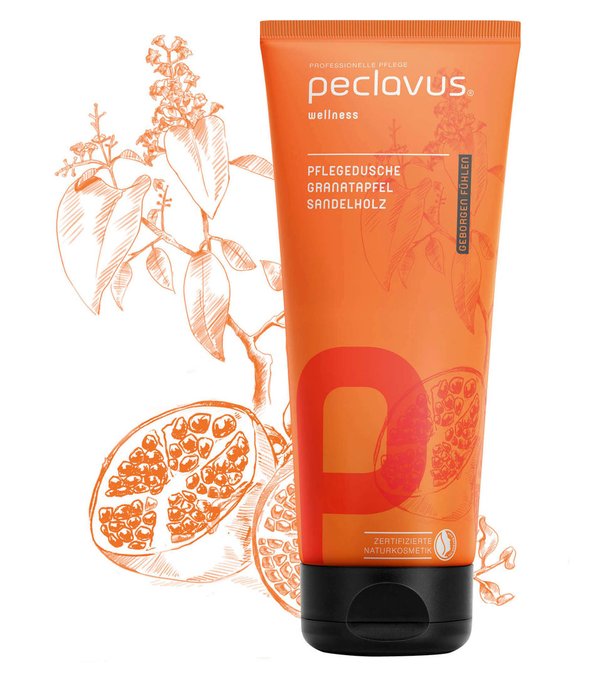 peclavus® wellness Pflegedusche Granatapfel + Sandelholz